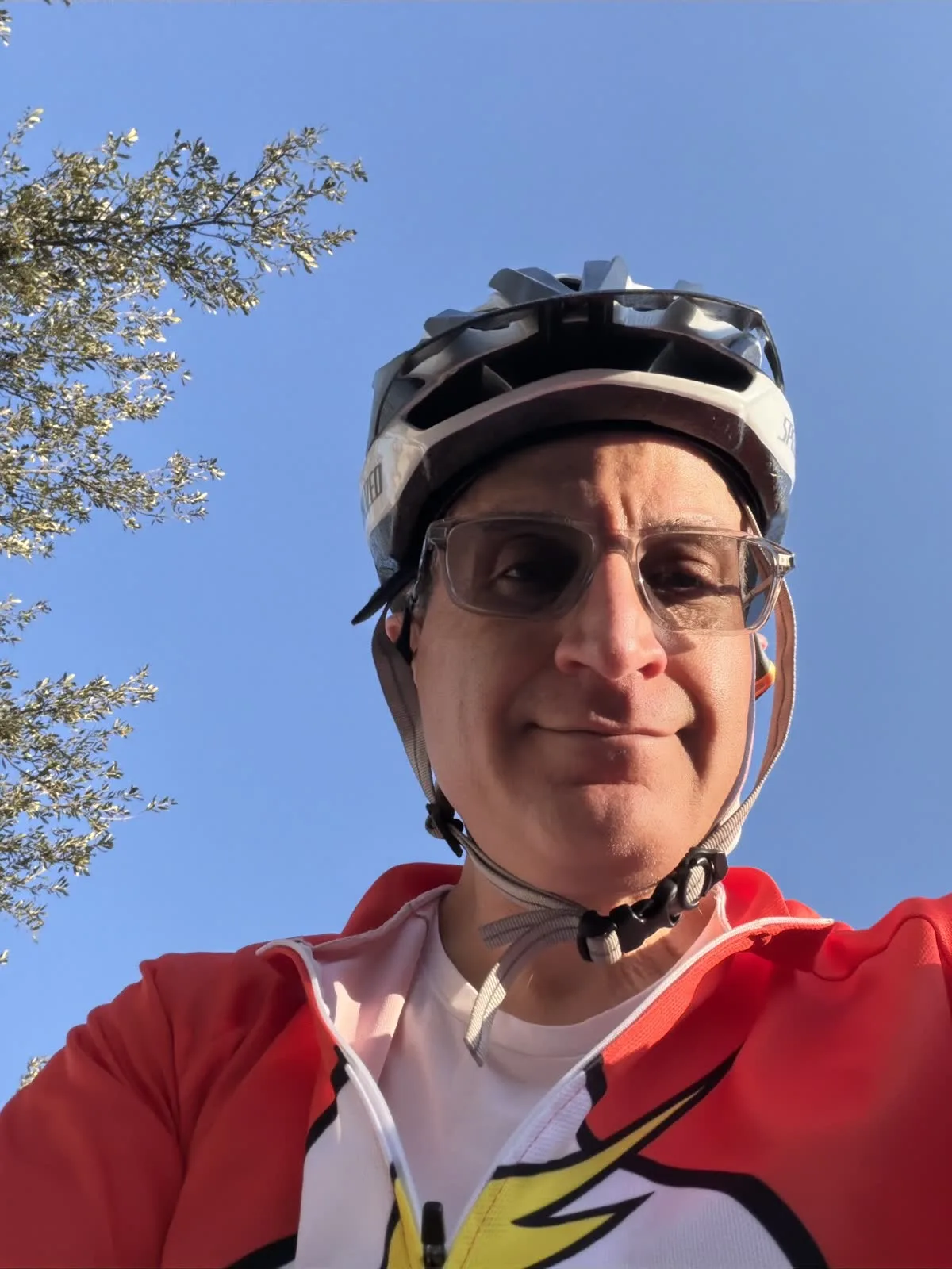 Andrew J. Hillman cycling outdoors, Andrew Hillman of Dallas, in full.