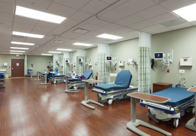 Andrew Hillman. Recovery room interior at Victory Medical Center